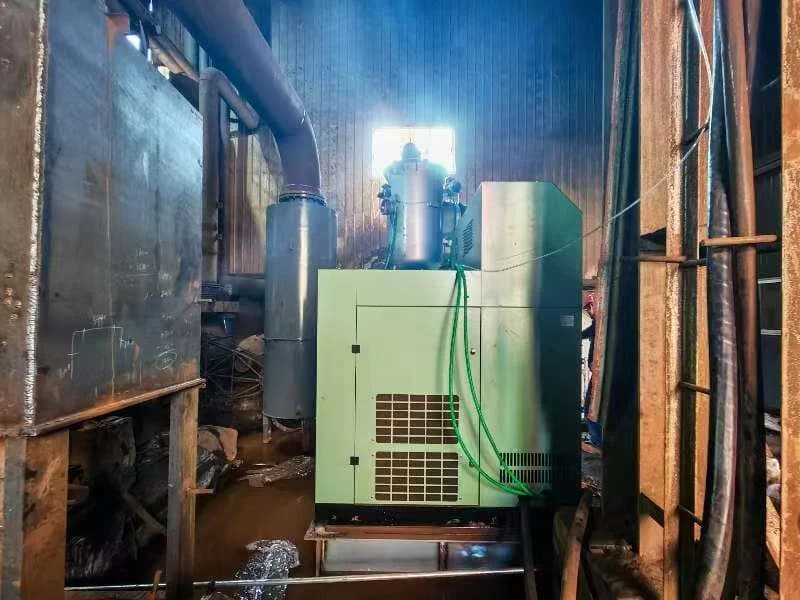 TF273L dry screw vacuum pump installed at an iron ore customer site for dewatering duty